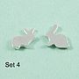 Sterling Silver Rabbit Earrings, thumbnail 7 of 12
