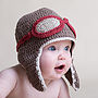 Hand Crochet Baby Aviator Hat, thumbnail 1 of 3