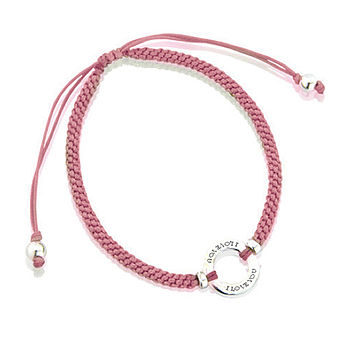 Sterling Silver 'I Love You' Silk Bracelet, 3 of 5