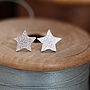 Handmade Silver Star Studs, thumbnail 1 of 7