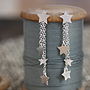 Handmade Silver Dangly Star Earrings, thumbnail 1 of 7
