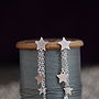 Handmade Silver Dangly Star Earrings, thumbnail 3 of 7