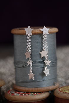 Handmade Silver Dangly Star Earrings, 3 of 7