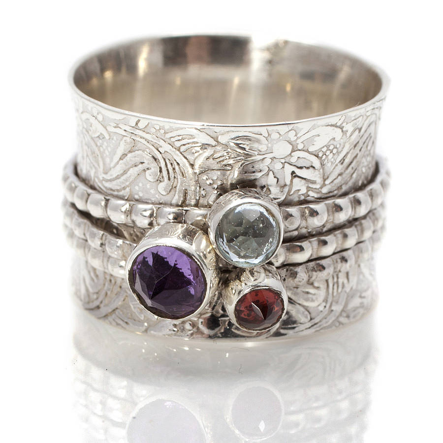 gemstone silver spinning ring by charlotte's web jewellery ...