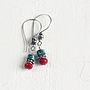 Chrysocolla And Coral Gemstone Earrings, thumbnail 1 of 8