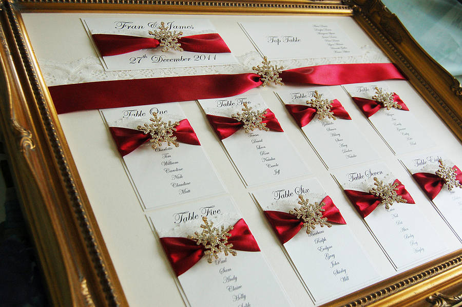 Christmas Wedding Seating Chart Ideas