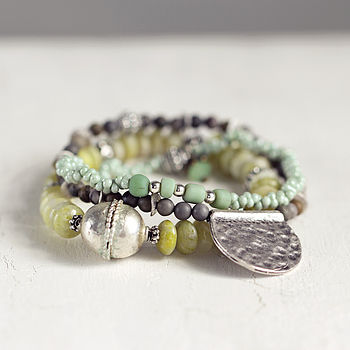 Jade And Jasper Gemstone Bracelet Set By Artique Boutique ...