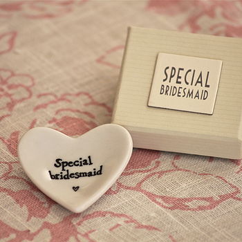 'Special Bridesmaid' Tiny Porcelain Heart, 7 of 10