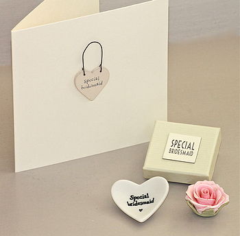 'Special Bridesmaid' Tiny Porcelain Heart, 2 of 10