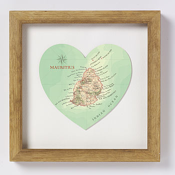 Mauritius Map Heart Wedding Anniversary Print, 2 of 4
