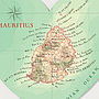 Mauritius Map Heart Wedding Anniversary Print, thumbnail 3 of 4