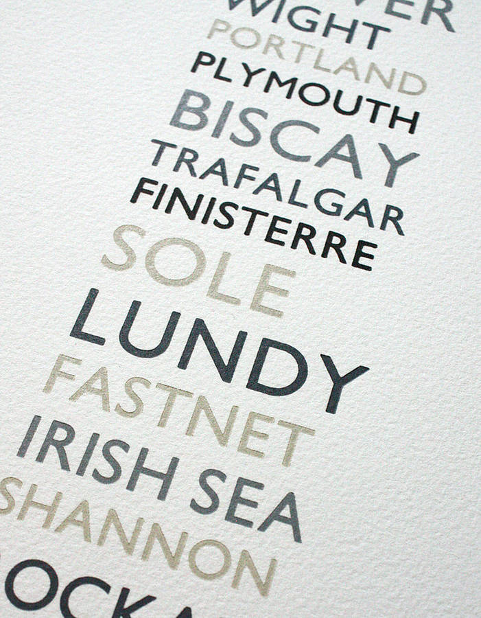 The Shipping Forecast Print 51cm, 1 of 3
