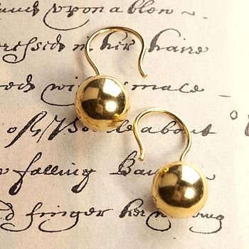 Ball Hook Gold Plated Silver Earrings, 4 of 6