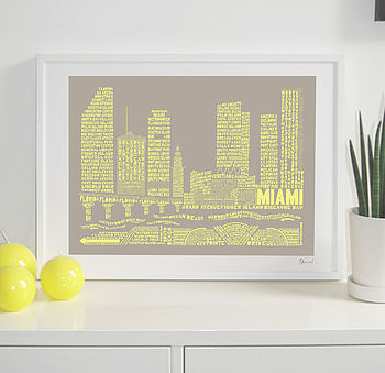 Miami Skyline Typography Print, 2 of 8