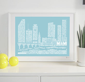Miami Skyline Typography Print, 4 of 8