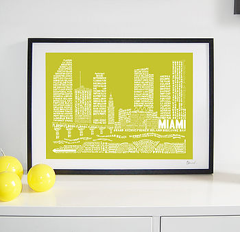 Miami Skyline Typography Print, 6 of 8
