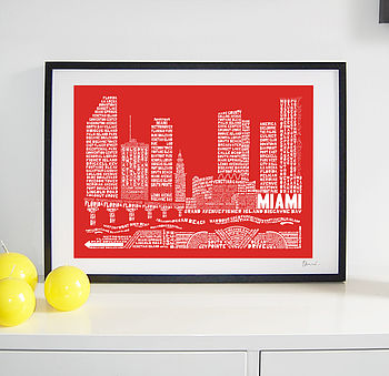 Miami Skyline Typography Print, 7 of 8