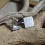 Handmade Textured Silver Squares Cufflinks, thumbnail 2 of 4