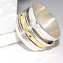 Silver And Gold Plate Spinning Band Ring, thumbnail 1 of 6