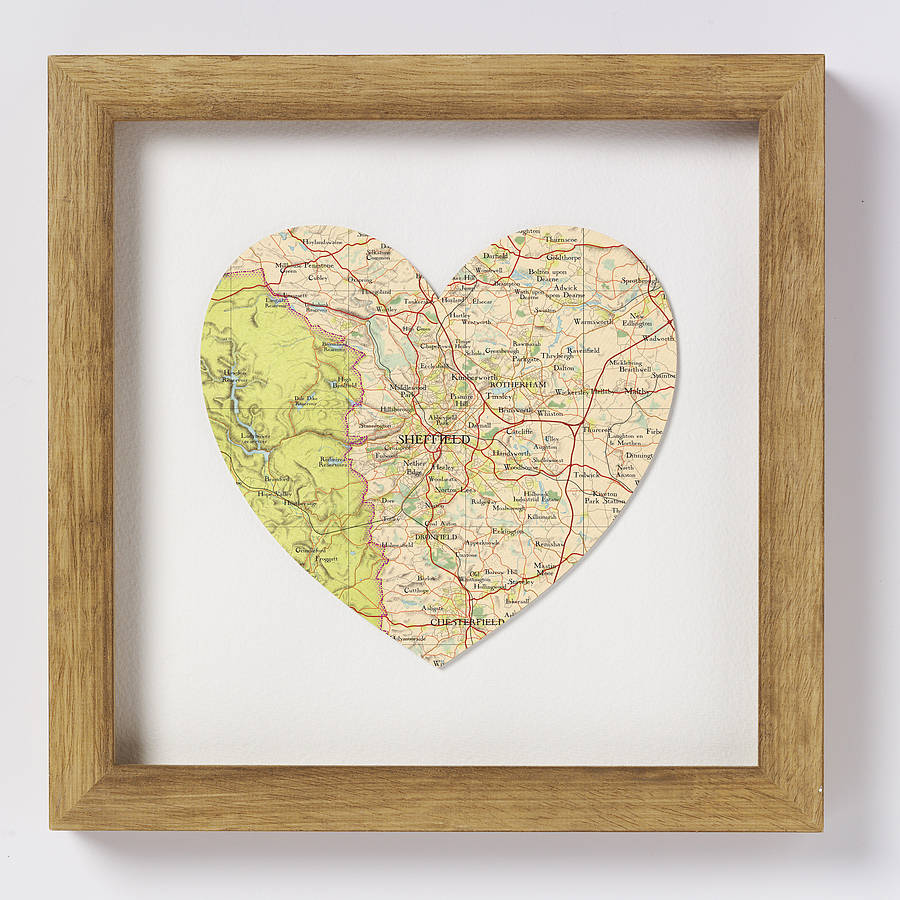 Sheffield Map Heart Print By Bombus Off The Peg | notonthehighstreet.com