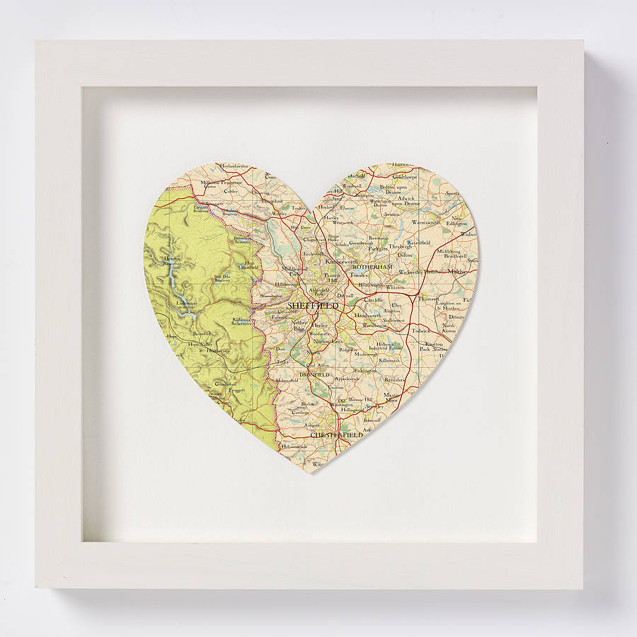 Sheffield Map Heart Print By Bombus Off The Peg | notonthehighstreet.com