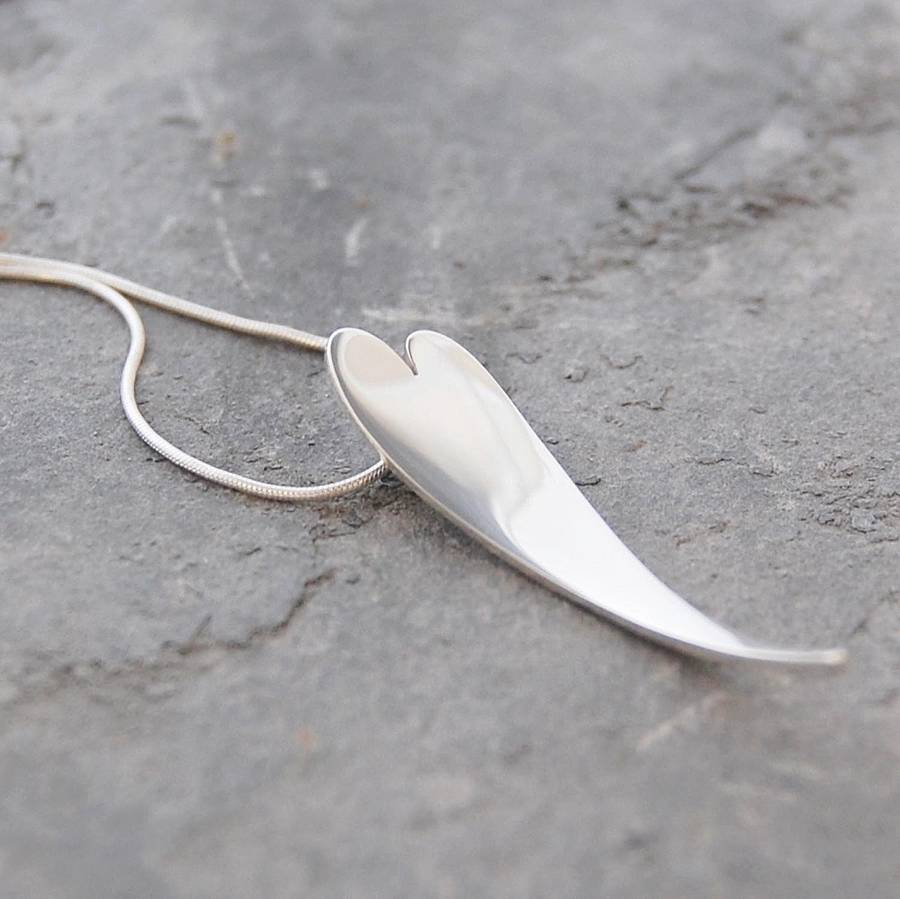 silver melting heart necklace by otis jaxon silver jewellery