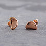 Bean Rose Gold Plated Silver Stud Earrings, thumbnail 1 of 7