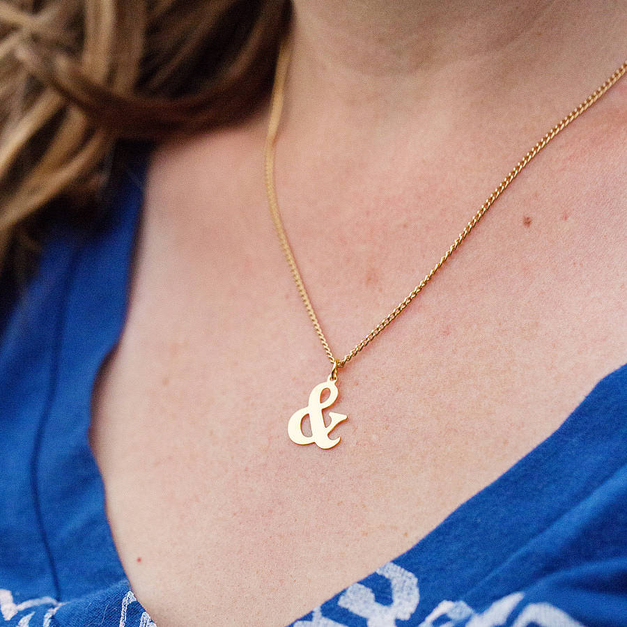 Ampersand Gold Necklace By bookish england | notonthehighstreet.com