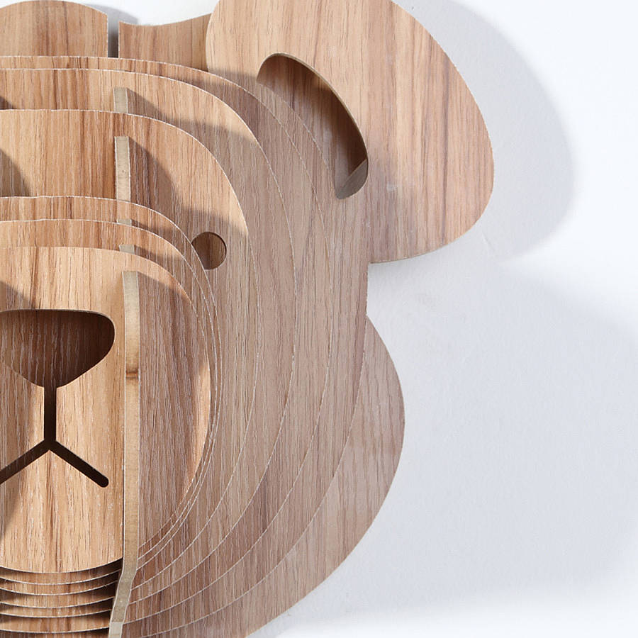 Wooden Animal Trophy Head Bear By Myhaus Notonthehighstreet Com Wooden Animal Trophy Head Bear