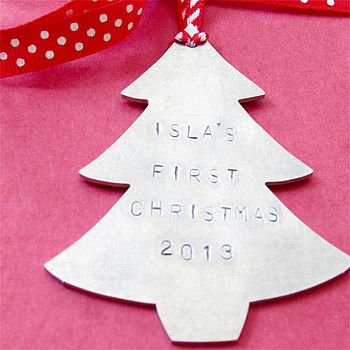 Baby's First Christmas Metal Tree Decoration By Edamay