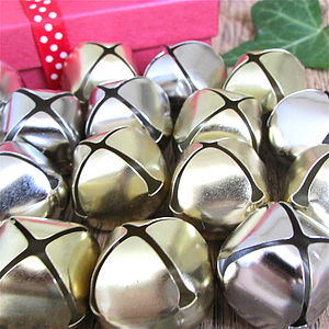 Pack Of Five Christmas Jingle Bells 25mm By Edamay | notonthehighstreet.com