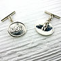 Sterling Silver Personalised Oval Cufflinks, thumbnail 3 of 4