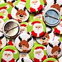 ''Santa And Reindeer'' Christmas Stocking Filler Badges, thumbnail 1 of 2
