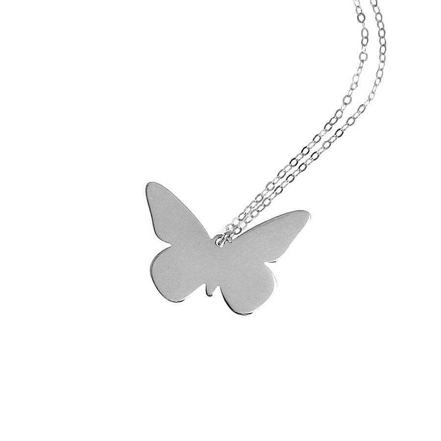 Personalised Engraved Butterfly Necklace By Anna Lou of London