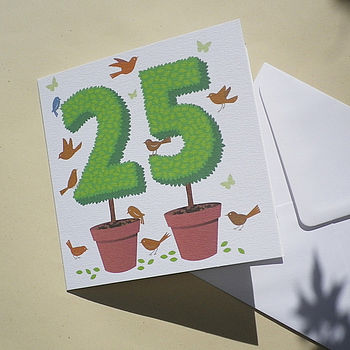 Personalised Topiary Number Card, 2 of 8