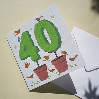 Personalised Topiary Number Card, 3 of 8