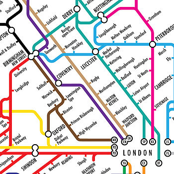 Tube Map of the UK Print, 2 of 6