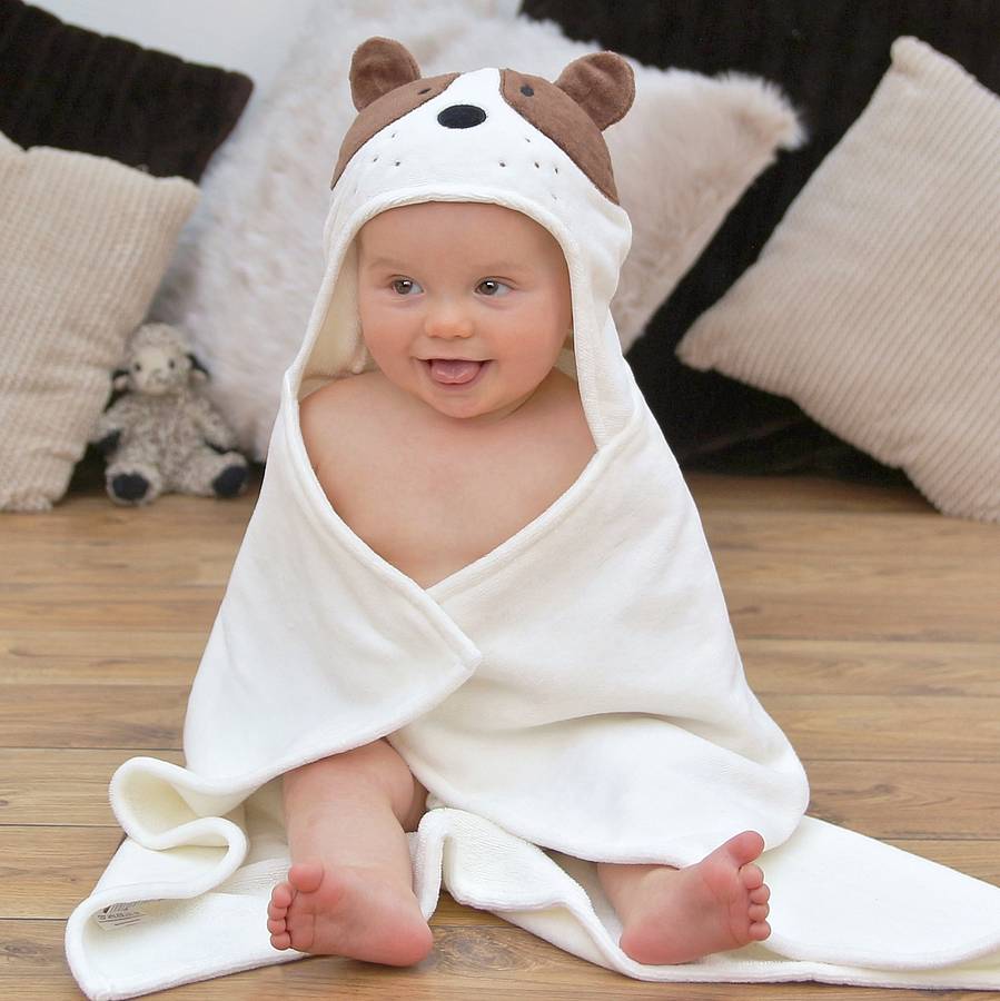 personalised puppy baby towel gift set by bathing bunnies ...