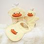 Personalised Cuddly Duck Baby Towel Gift Set, thumbnail 1 of 9