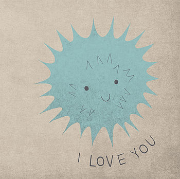'I Love You' Sea Urchin Valentine's Day Card, 2 of 2