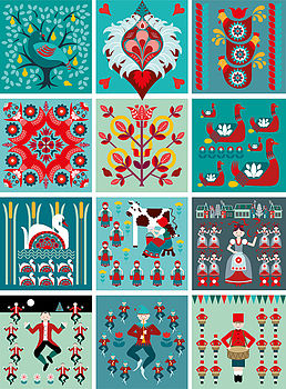 Twelve Days Of Christmas Folk Art Style Print, 2 of 4