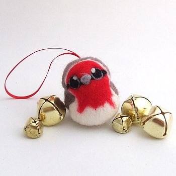 Needle Felted Robin Christmas Decoration, 5 of 8