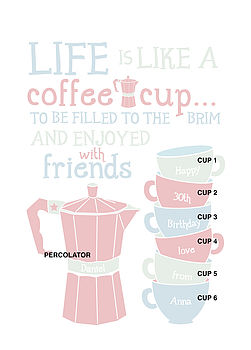 Personalised 'Life Is Like A Coffee Cup' Print, 9 of 10