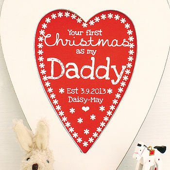 Personalised Daddy 1st Christmas Heart, 2 of 2