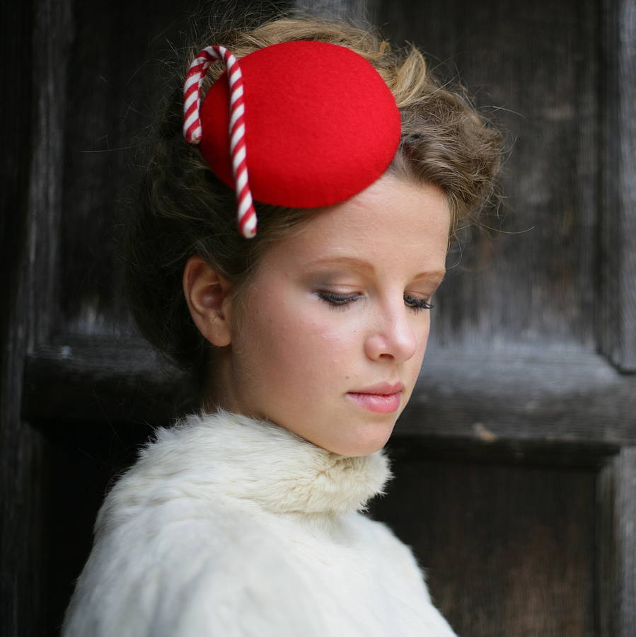 christmas candy cane, felt hat by the headmistress | notonthehighstreet.com