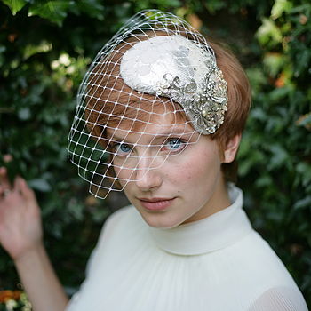 Vintage Inspired Bridal Headdress With Veil, 2 of 3