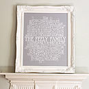 personalised family memories word art print by more than words ...