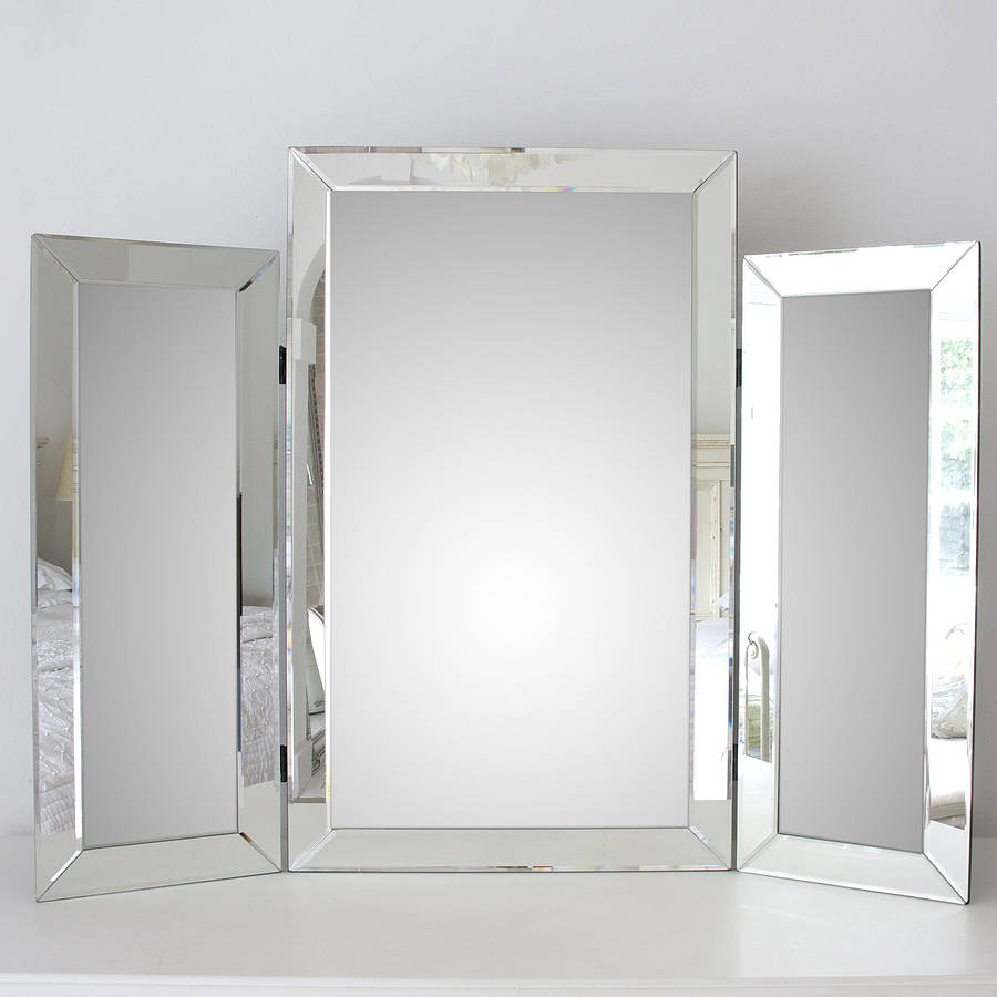 original_large bevelled dressing table mirror