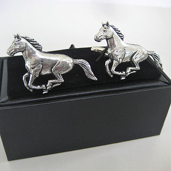 Pewter Galloping Horse Cufflinks, 4 of 5