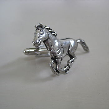 Pewter Galloping Horse Cufflinks, 5 of 5